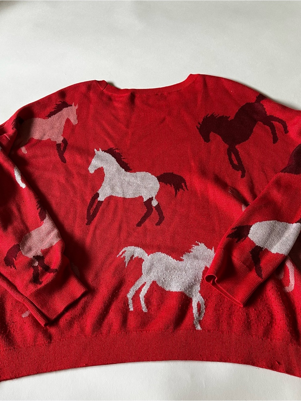 LOFT Red Horse Jacquard Crewneck Sweater - Picture 3 of 5